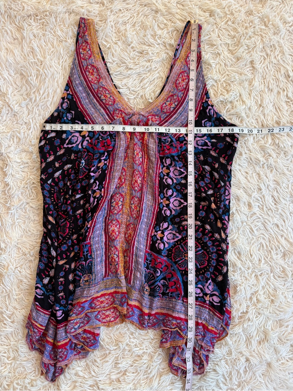 Free People Gypsy Trapeze Slip Dress Size S Boho Floral Paisley Mini Dress - Picture 7 of 9